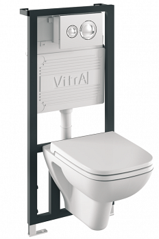 Комплект системы инсталяции Vitra-S20 с унитазом (2я-мех.кнопка, дюропласт, микролифт)