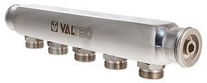 Коллектор из нержавеющей стали VALTEC  1"х8 вых. 3/4" евроконус