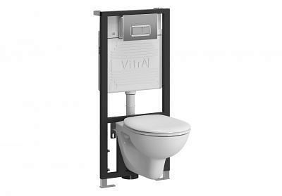Комплект системы инсталяции Vitra-Artiekt с унитазом (2я-мех.кнопка, дюропласт, мет.петли)